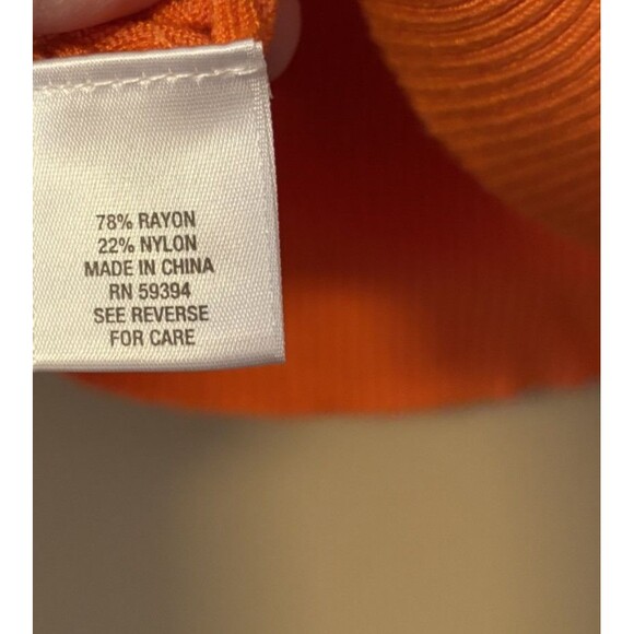 Roz & Ali Orange Lightweight Open Shoulder 3/4 Sleeve Sweater Size Large Preown - Picture 8 of 8
